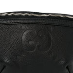 Piuma Calfskin Jumbo GG Embossed Small Belt Bag Black