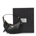 Soft Calfskin Mini Arque Shoulder Bag Black