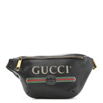 Grained Calfskin Small Logo Belt Bag Black