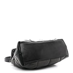 Lambskin Quilted Monogram Monochrome Medium Loulou Puffer Chain Satchel Black