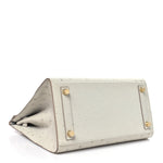 Ostrich Birkin Sellier 25 Gris Perle