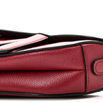 Grained Calfskin Mini Saddle Bag Red