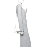 Lambskin Quilted Resin CC Mini Flap Bag White Black