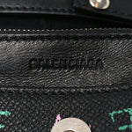 Grained Calfskin Graffiti BB Wallet On Chain Black