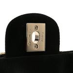 Nylon Velvet Effect Quilted Large Bowling Bag Black
