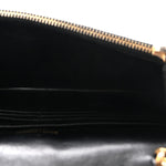 Calfskin Crocodile Embossed Kate Monogram Tassel Chain Wallet Black