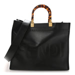 Vitello King Plexiglass Medium Fendi Sunshine Shopper Tote Black