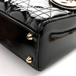 Patent Cannage Mini Lady Dior Black