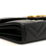 Calfskin Matelasse GG Marmont Chain Wallet Black