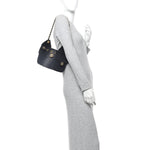 Washed Denim Quilted Mini Chanel 25 Handbag Black