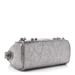 Metallic Agneau Arena Mini Le Cagole Duffle Crossbody Bag Silver