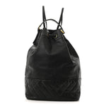 Caviar Quilted Drawstring Backpack Black