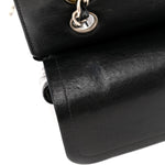 Patent Quilted Medium Double Flap Black