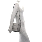 Grained Calfskin Mini Hammock Shoulder Bag Pearl Grey