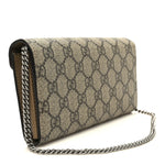 GG Supreme Monogram Dionysus Chain Clutch Wallet Beige Taupe