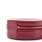Glazed Calfskin Round As Earth Evening Bag Rouge