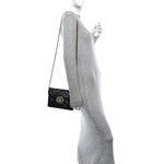 Calfskin Matelasse GG Marmont Chain Wallet Black