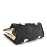 Grained Calfskin Small The Tote Bag Ivory Black