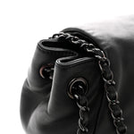 Lambskin Studded Accordion CC Flap Black