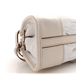 Linen Calfskin Triangle Mini Bonnie Hand Bag White
