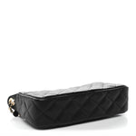 Caviar Quilted Purse With Chain Black
