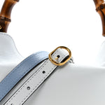 Softy Wonka Textured Dollar Calfskin Small Diana Shoulder Bag Pale Blue