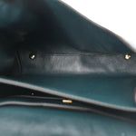 Calfskin Embossed Small Margot Top Handle Divisa Green