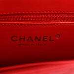 Shiny Aged Calfskin Quilted Nano Kelly Shopper Red