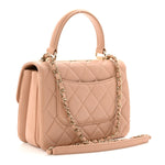 Lambskin Quilted Small Trendy CC Dual Handle Flap Bag Beige