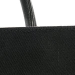 Linen Calfskin Rive Gauche North South Tote Black