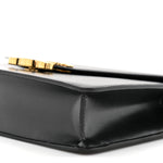 Shiny Calfskin Triomphe Margo Wallet on Chain Black