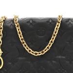 Lambskin Embossed Monogram Pochette Coussin Black