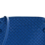 Nappa Intrecciato Double Compartment Crossbody Bag Atlantic Blue
