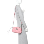 Calfskin Matelasse Small GG Marmont Chain Shoulder Bag Wild Rose