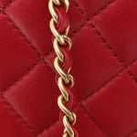 Calfskin Quilted CC Chain Accordion Tote Red