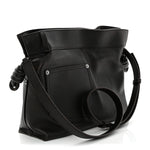 Shiny Calfskin Medium Panta Flamenco Knot Bag Vintage Brown