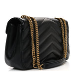 Lambskin Chevron Quilted Medium Loulou Black