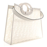 TPU FF Vitello Century Plexiglass Medium Runaway Shopper Tote White