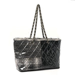 Vinyl Funny Tweed Patchwork Tote Grey