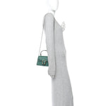 Dollar Calfskin Crystal Mini Dionysus Top Handle Bag Emerald