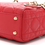 Lambskin Cannage Mini Lady Dior Red