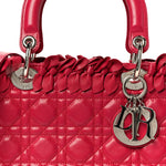 Lambskin Cannage Bow Medium Lady Dior Fuchsia