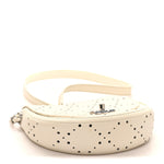 Caviar Perforated Messenger Bag White