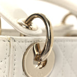 Lambskin Cannage Mini Lady Dior White