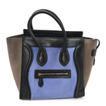 Calfskin Nubuck Suede Micro Tri-Color Luggage Porcelain
