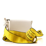 Saffiano Striped Mini Diag Binder Clip Bag White Black Yellow