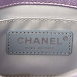 Gradient Metallic Calfskin Quilted Clutch Silver Blue Yellow Purple