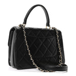 Lambskin Quilted Small Trendy CC Dual Handle Flap Bag Black