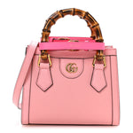 Wonka Grain Calfskin Mini Diana Tote Bag Wild Rose Fuxia Fluo