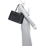 Caviar Quilted Grand Shopping Tote GST Black